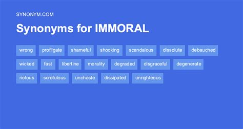 immorally synonym|More.